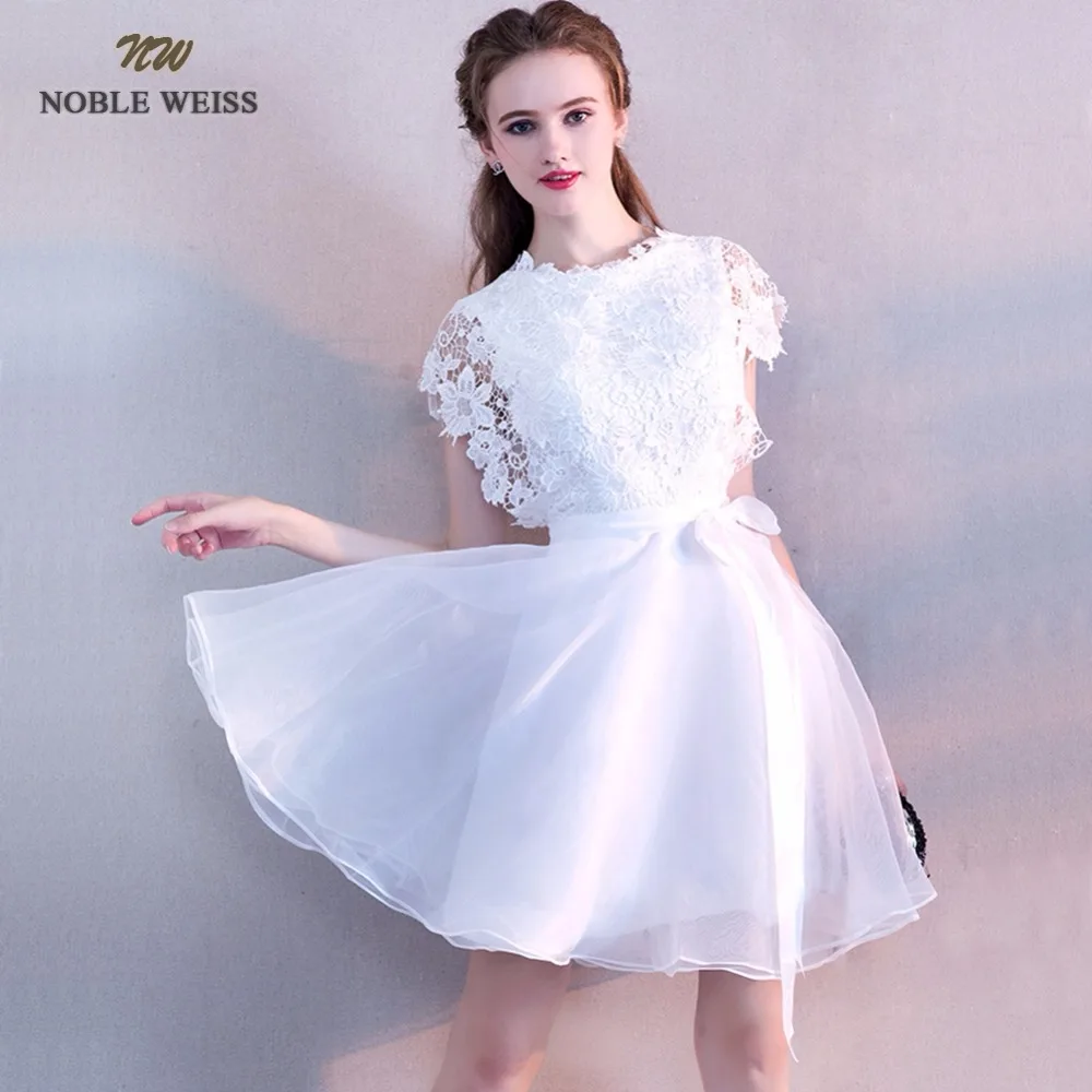 Благородный WEISS Короткие Выпускной Вечеринка платья а силуэта Vestido de Festa