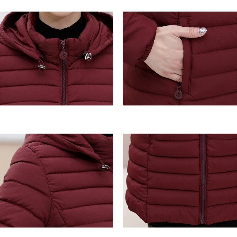 

Nice Women Winter Hooded Long Jacket Female Big Size 2XL 4XL Outerwear Coat Ladies Cotton Padded Parka Warm Chaqueta Feminino