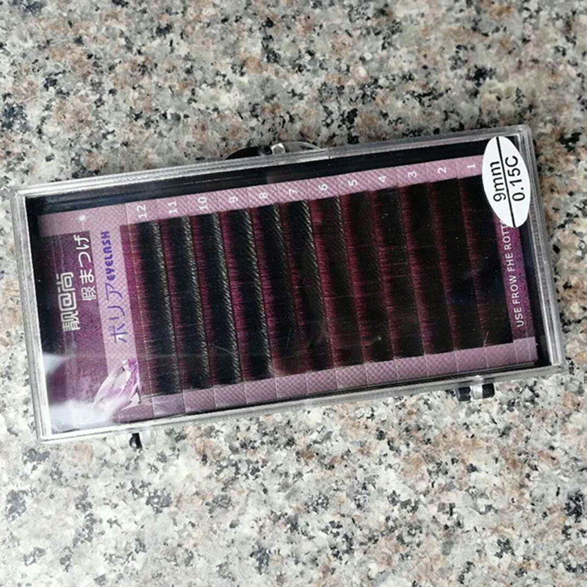 12 рядов норковые мягкие толстые Отдельные Накладные ресницы расширение 9 мм 0 15 C