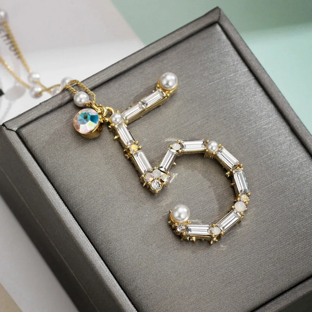 Neoglory Кристалл и Австрия Стразы имитация жемчуга кулон длинное колье с подвеской