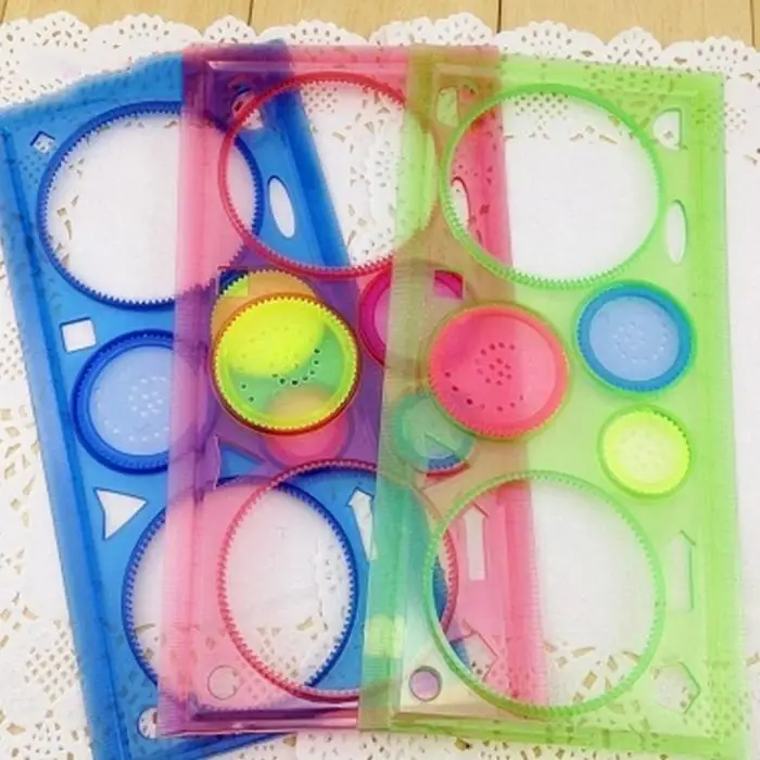 Картина Многофункциональный интересный пазл Spirograph детей рисование пластиковая линейка может улучшить возможность начала работы 16 F