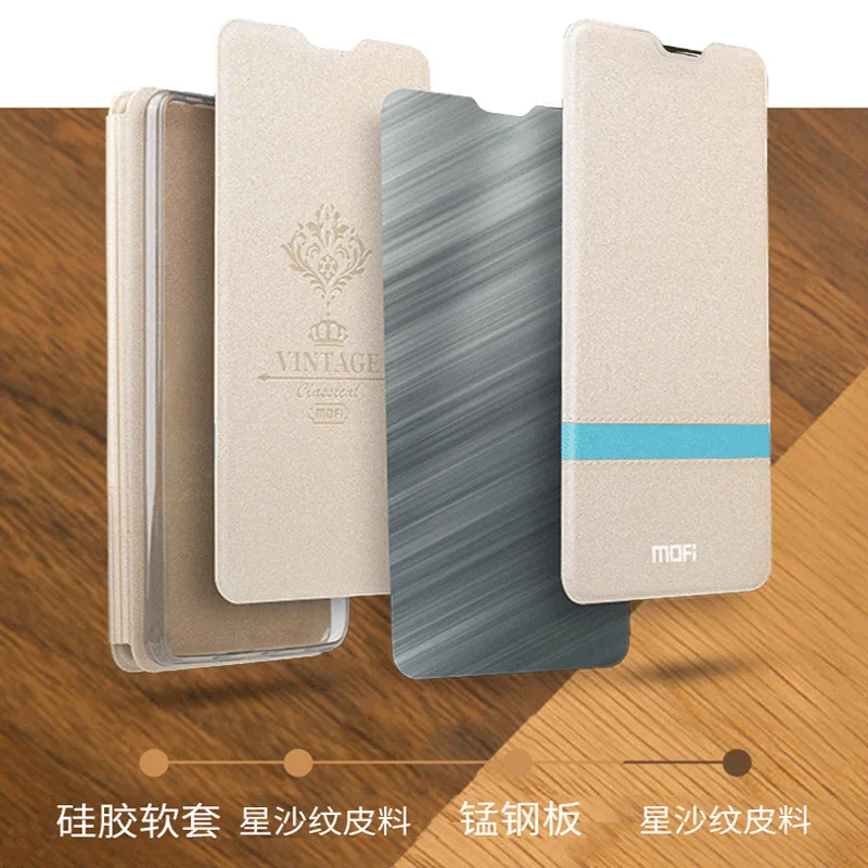 Чехол MOFI для Honor 20 / Pro Flip из мягкой кожи PU с подставкой для телефона Huawei 20Pro и защитным щитом на экране.