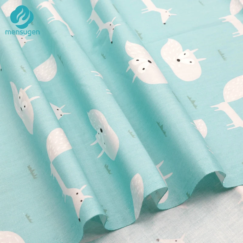 Хлопковая ткань с принтом мультяшной лисы для лоскутного шитья 6 цветов на выбор 1