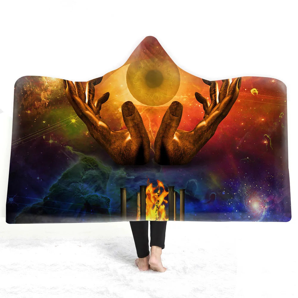 Европа и США зимнее одеяло с капюшоном толстый двойной плащ мехом трехмерное