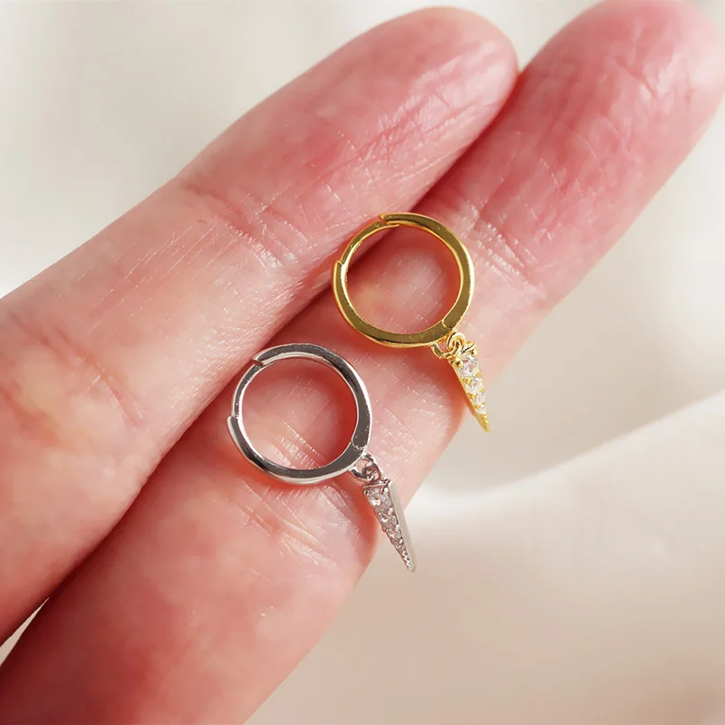 Женские серьги в форме треугольника WTLTC подвески с кубическим цирконием