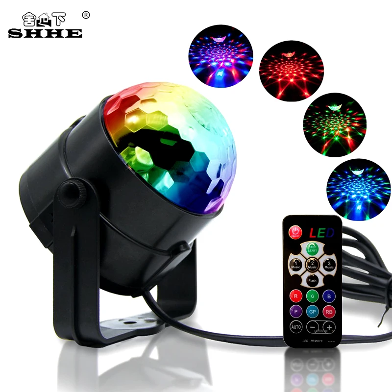 

RGB Шар сценическое освещение лампа 7 цветов DJ Дискотека светодиодный свет звуковая активация лазерный проектор Рождество KTV музыка Вечерние...