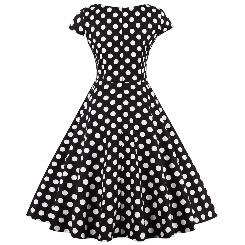 Joineles размера плюс 4XL женское ретро платье 50s 60s винтажное рокабилли Свинг feminino vestidos с v-образным вырезом в горошек женское вечернее платье