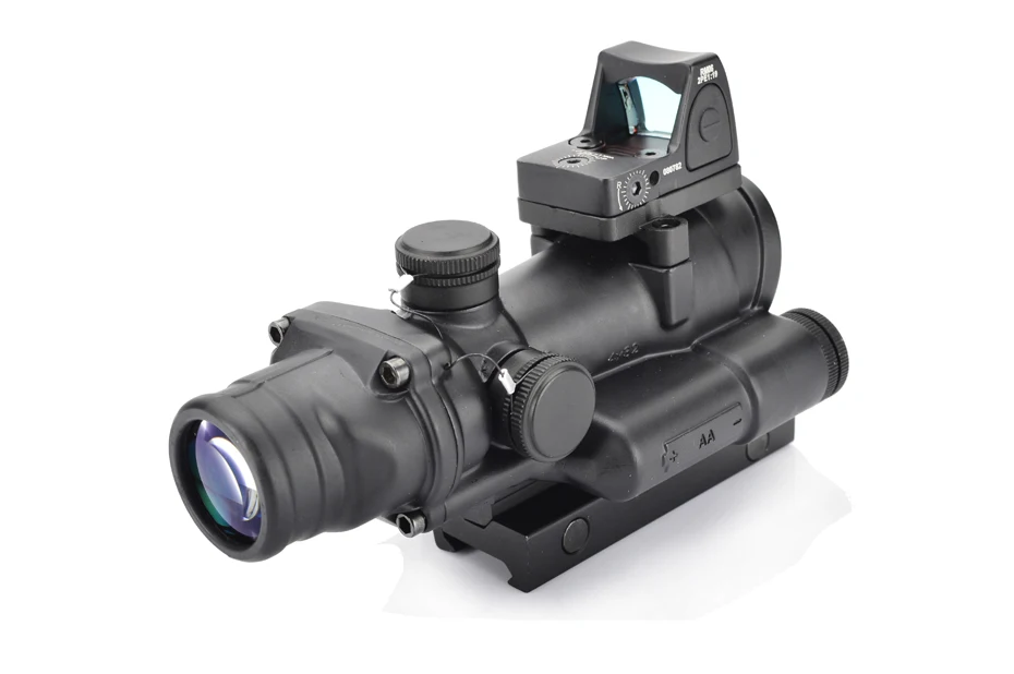 Тактический ACOG 4x32 красный прибор ночного видения для освещения прицельная сетка для прицела с рефлекторной регулируемой мин красной точки зрения для страйкбола охоты