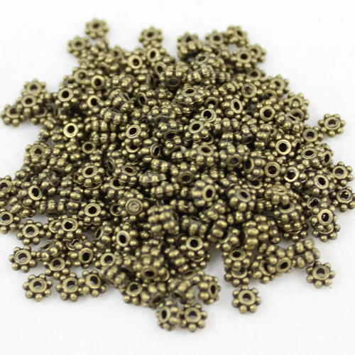 Bronze Tone 500 шт./лот вставка, металлические бусины античный серебряный/бронзовый тон DIY-аксессуар(K00163 - Цвет: Bronze Tone