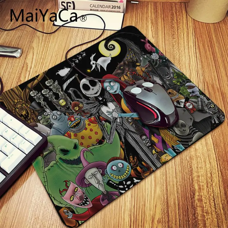 Lock Edge 25x29cm Maiyaca кошмар до Хэллоуина Рождественский игровой коврик для мыши запирающийся край коврик для мыши подставка под руку мышь геймер для ноутбука клавиатура - Цвет: Lock Edge 25x29cm