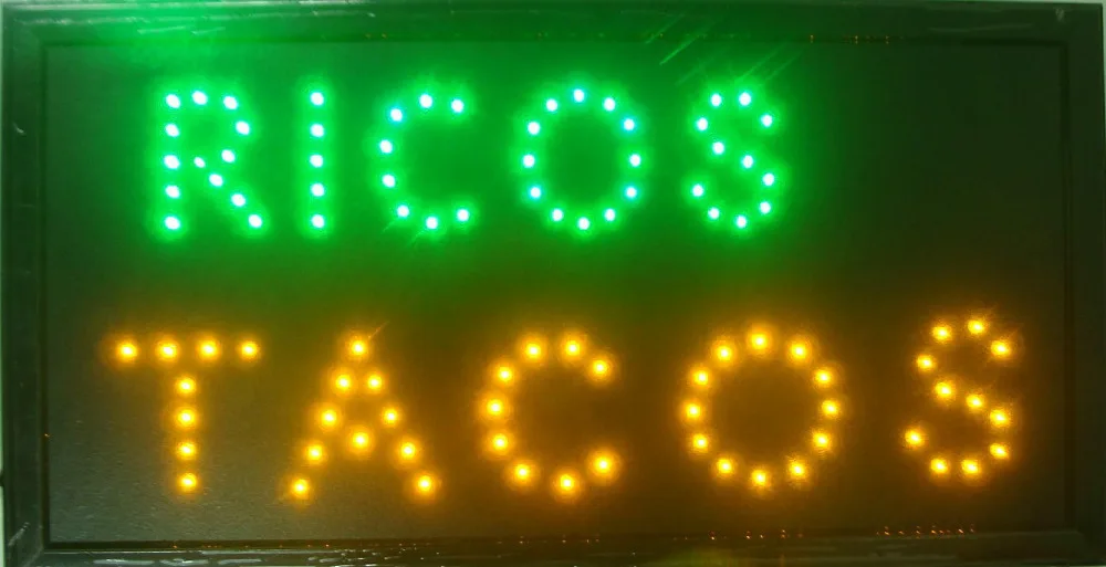 Led 2017 hot sale 10X19 inch indoor Ultra Bright ricos tacos/delicious tacos store Neon light sign|sign light|sign neon lightsign |