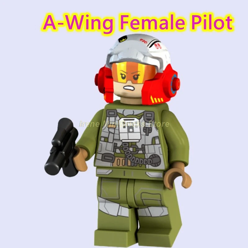 A-Wing Female pilot Звездные Войны Изгой Один Jyn Cassian Andor K2SO StarWars Obi Wan Kenbobi первый заказ игрушки для детей звездные войны строительные блоки - Цвет: A-Wing Female pilot