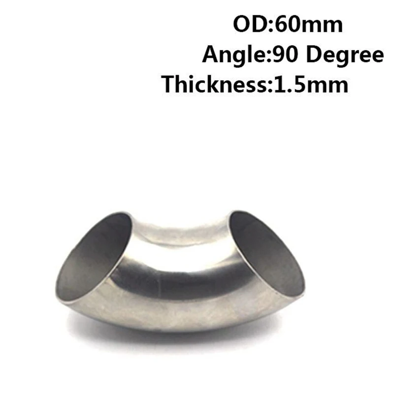 

60mm Replacement Stainless Steel Car 90° Bend Exhaust Pipe Tube Elbow Fitting