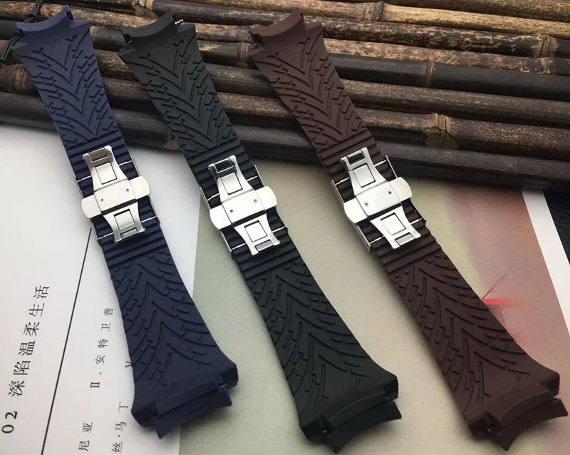 Высокое качество 23x33 мм ремешок для часов мягкий натуральный силиконовый