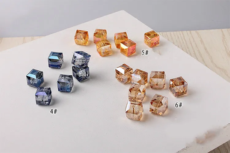 Квадратные сахарные бусины 14 мм стеклянные хрустальные ювелирные изделия сделай