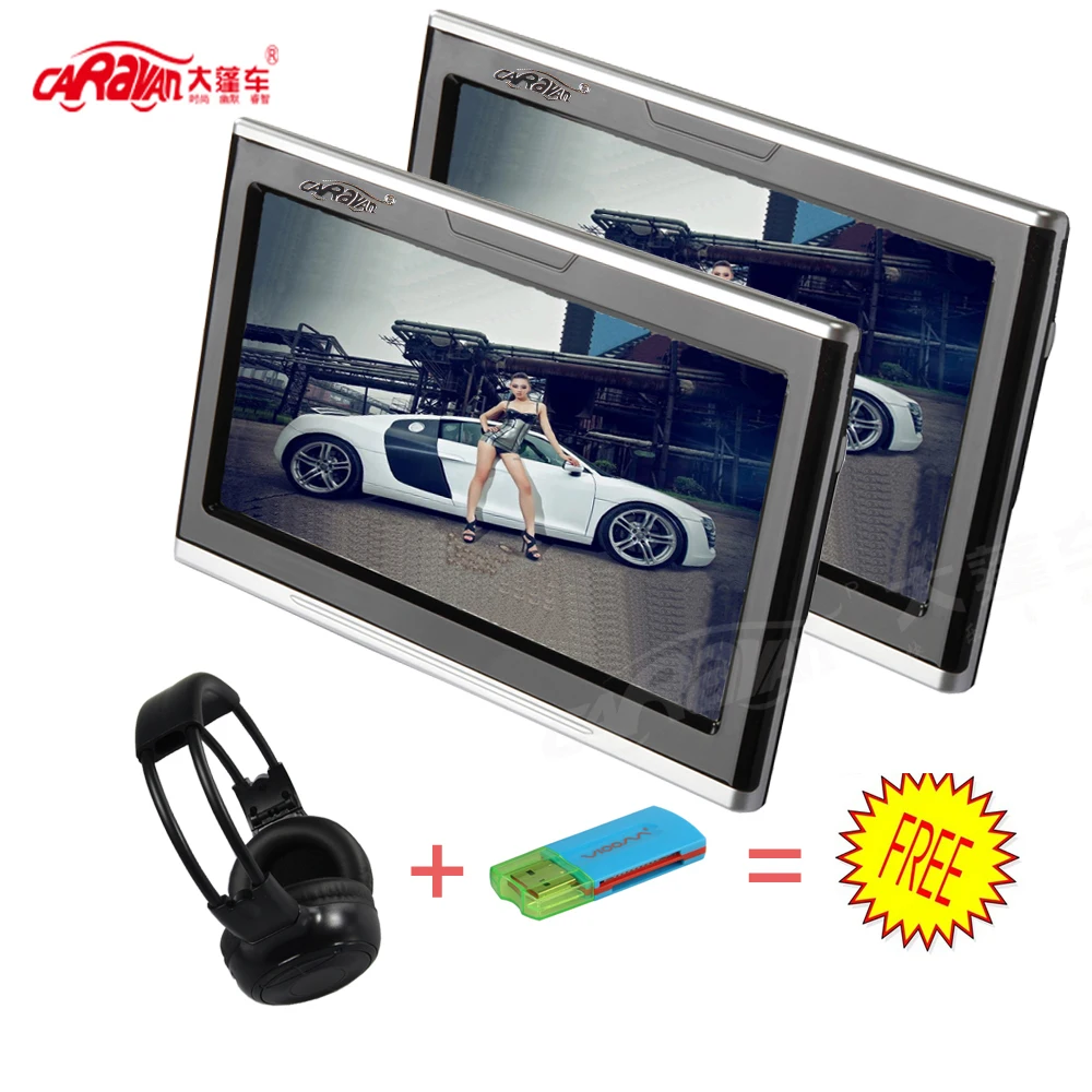 Караван 2 шт. Универсальный Android 4.4.4 подголовник автомобиля монитор 10.1 дюймов 1280*800