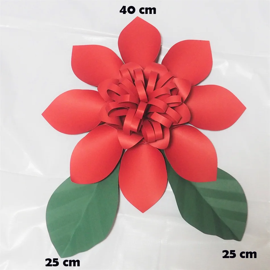40 см Cardstock роза DIY легко бумажные цветы + 2 шт 25 листья для детской стены Цветочный