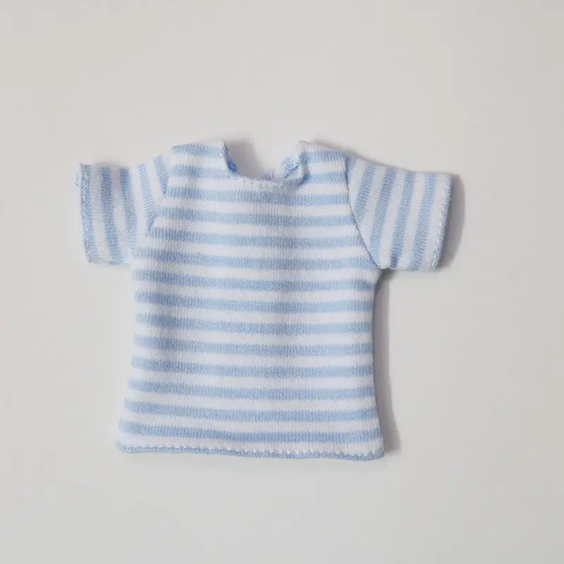 blue 1 шт., 1/6 Одежда для куклы, полосатая футболка для Blyth, рубашки, аксессуары для куклы, подходят(blyth, pullip, barbi, azone, kurhn, 1/6 Doll - Цвет: blue