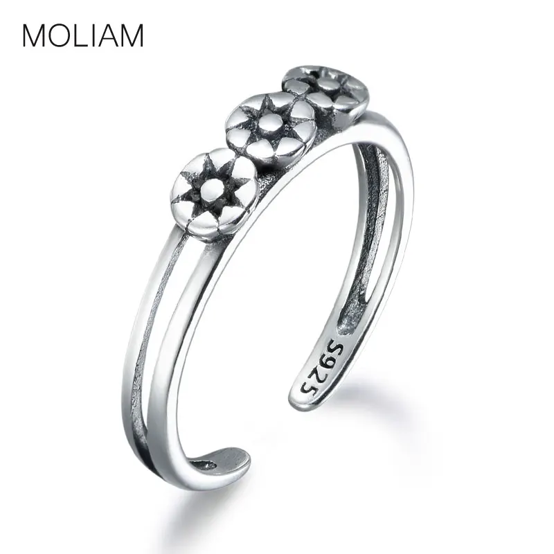 Женское Винтажное кольцо MOLIAM элегантное на палец из стерлингового серебра 925