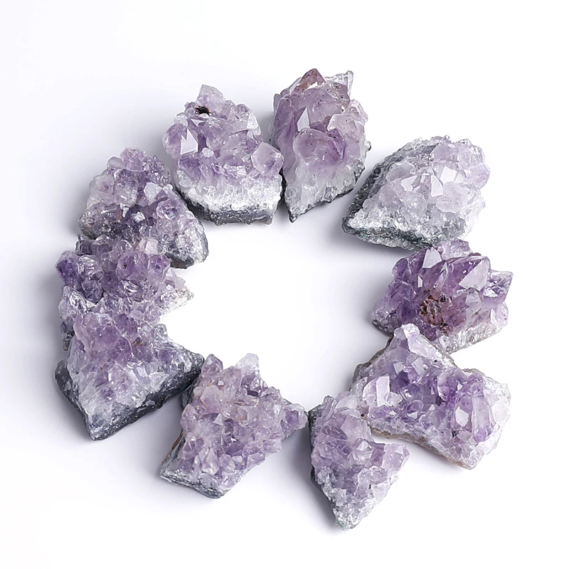 1 шт. Geode неправильный Аметист кластер Кристалл кварц домашний декор натуральный камень 25-40 мм