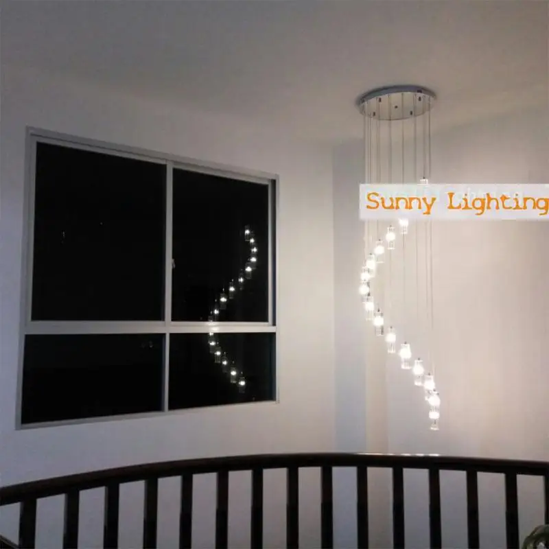 12 30 шт. современная светодиодная подсветка лестницы кристальная Люстра для