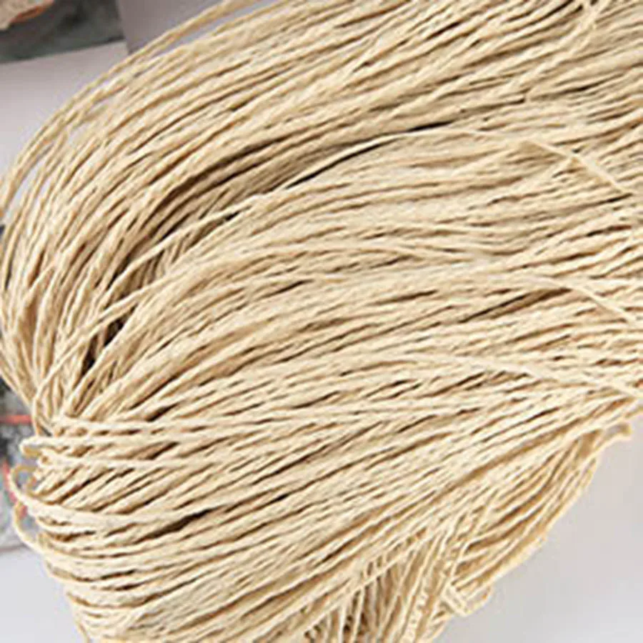 beige Однотонная пряжа из рафии, пряжа для вязания крючком, соломенная шляпа, ручная работа, корзины для шитья, материал для рукоделия, 100 г/шар - Цвет: beige