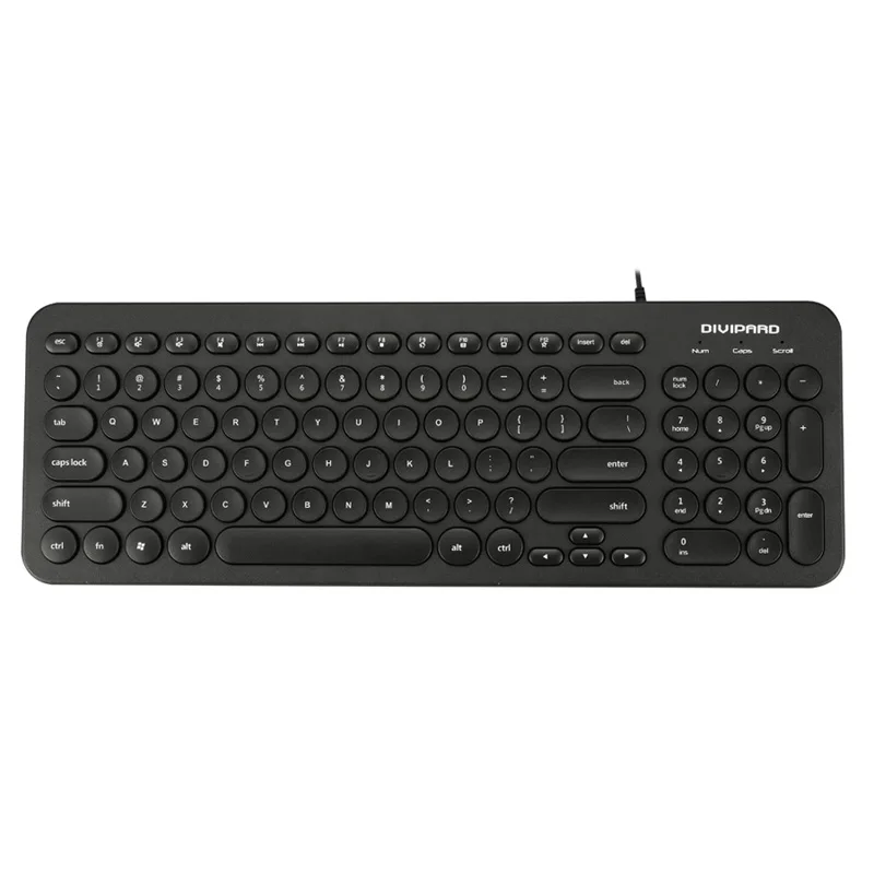 Black Keyboard D520 панк USB Проводная мультимедийная клавиатура Ретро круглая 96 клавиш компьютерная клавиатура Бесшумная Клавиатура эргономичная клавиатура для ПК рабочего стола - Цвет: Black Keyboard