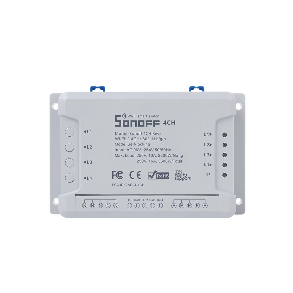 Sonoff 4CH R2 умный Wifi выключатель домашний светильник 4 Gang 3 рабочих режима встроенный
