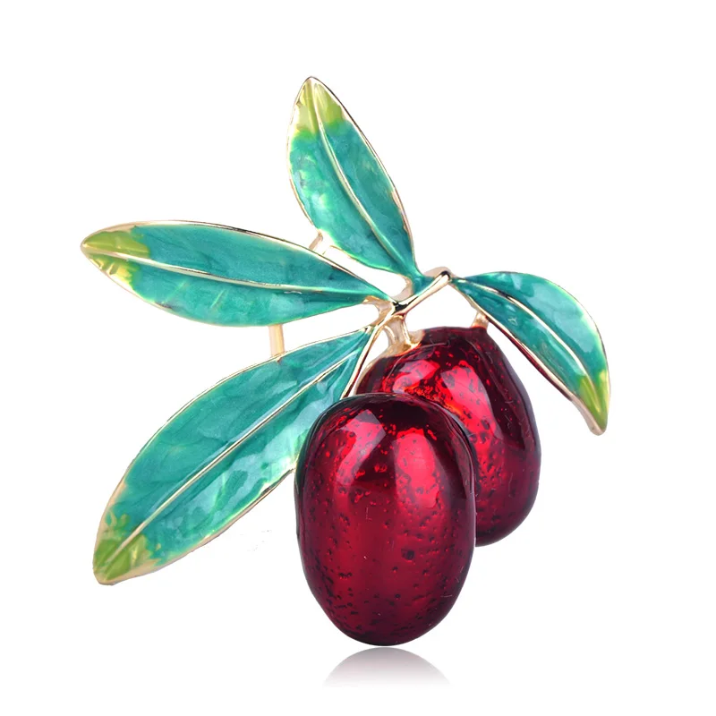 6 шт. броши с эмалью в форме оливка|Броши| |