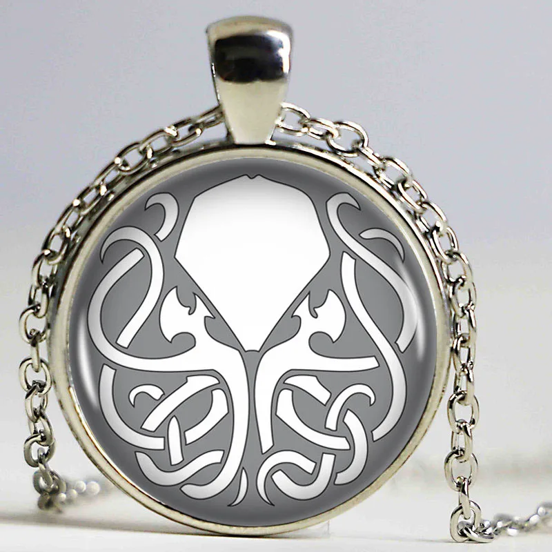 Модный кулон и ожерелье Kraken Cthulhu винтажное длинное серебряное с цепочкой