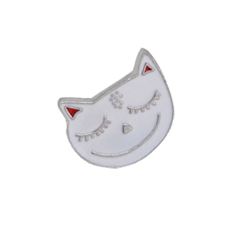 Брошь в виде мультяшного милого кота Металлическая Булавка для очков значки