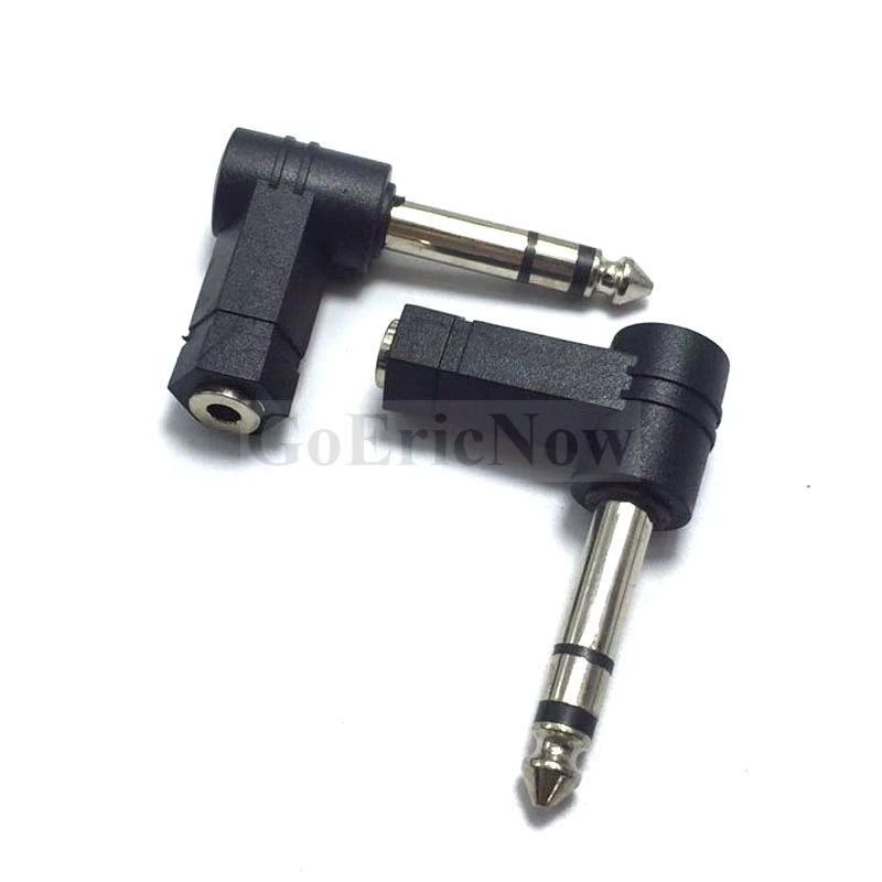 1pcs 6.35mm Male to 3.5mm Female Plug 3 Pole 90 Degree Right Angle Stereo Audio Adapter Connector | Обустройство дома