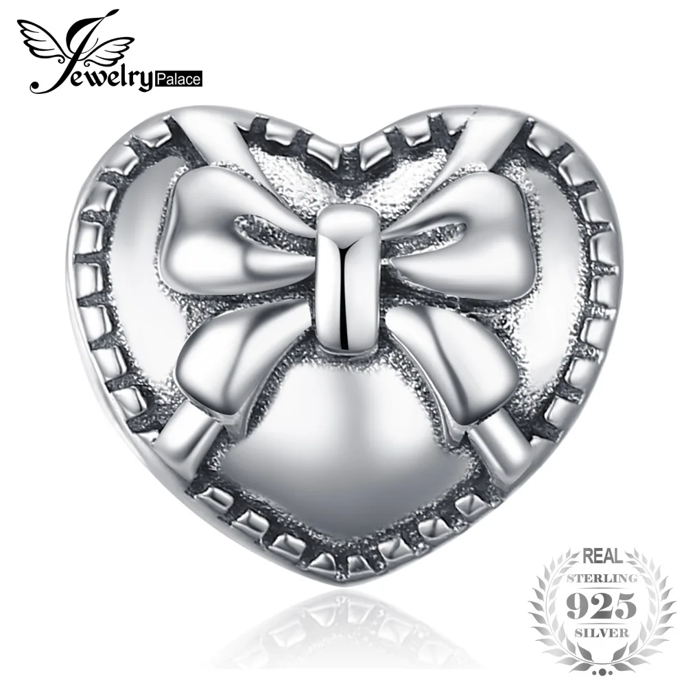JewelryPalace 925 пробы Серебряный Синий Эмаль Лук обёрточная бумага бусины брелоки в