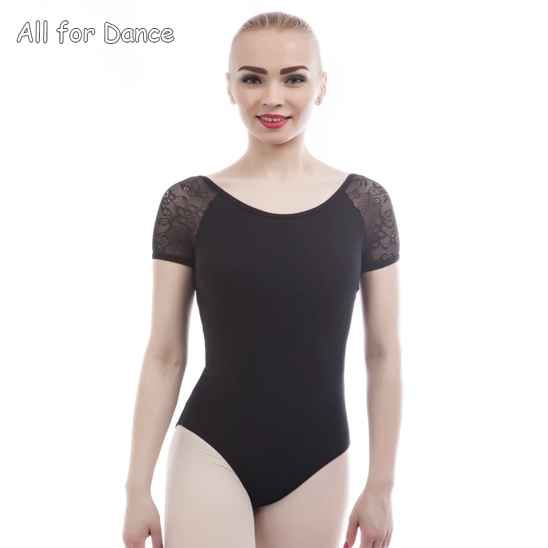 Балетное боди с коротким рукавом U образной формы из хлопка|ballet wear|adult ballet weardance
