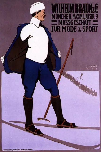 Винтажный постер для катания на лыжах спорта путешествий национальный парк