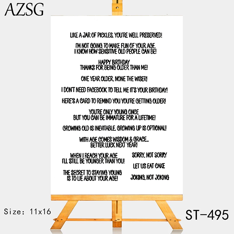 

AZSG Happy birthday greetings Clear Stamps For DIY Scrapbooking Rubber Stamp/ Seal Paper Craft Clear Stamp Card Making