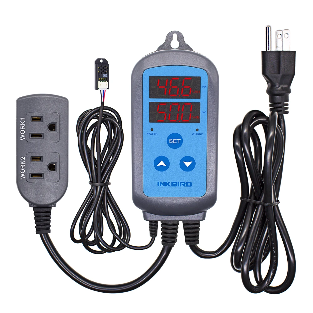 Inkbird IHC-200 Plug and Play контроллер влажности цифровой гигрометр внутренний электронный измеритель влажности часы метеостанция