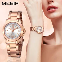 MEGIR модные женские часы Relogio Feminino брендовые Роскошные влюбленные
