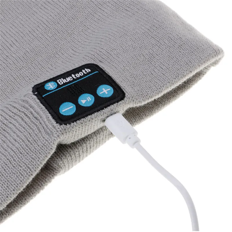 Перезаряжаемая Беспроводная Bluetooth Музыкальная гарнитура умная теплая вязаная
