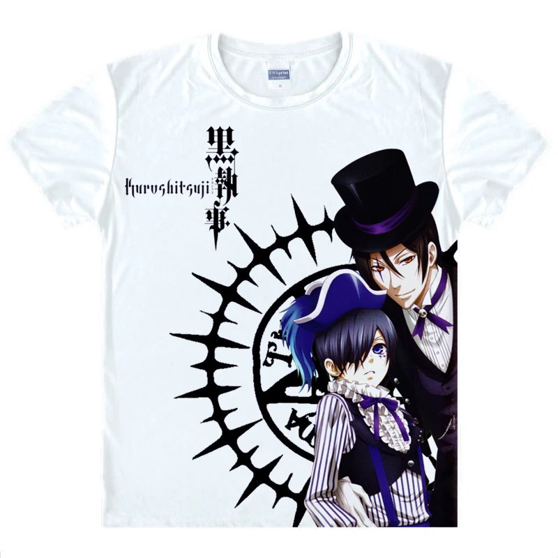 Coolprint японский Футболка с изображением в стиле аниме черные футболки принтом