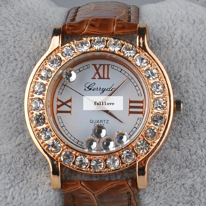 High Quality Quartz Wristwatch Rhinestone Synthetic Leather Bracelet Women's Wrist Watch 4 Colors 29 | Наручные часы