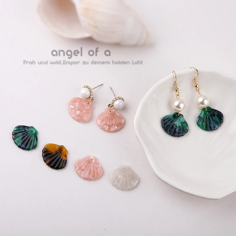 

Цветные материалы из уксусной кислоты, серьги в форме ракушки ручной работы, подвески для ключей, сумок, ювелирные изделия «сделай сам», акс...