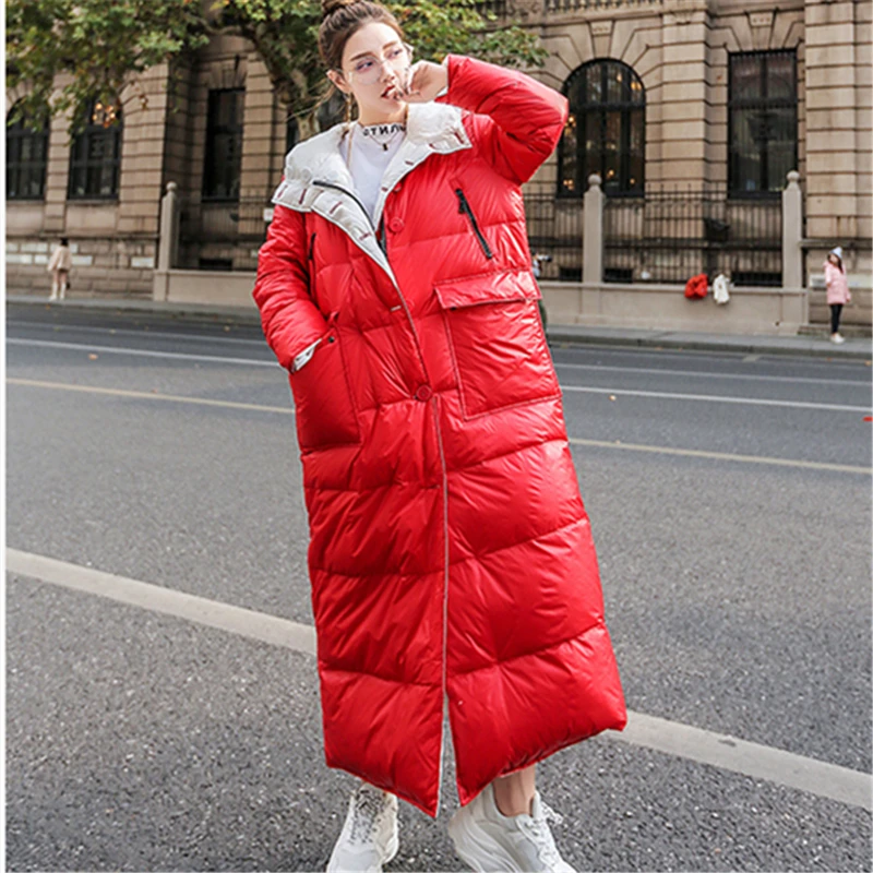 

Cotton Clothing Jacket Female 2018 Winter Fashion New Super Long Bread Thickening Student Long Sleeve Hooded Cotton Coat HJB427