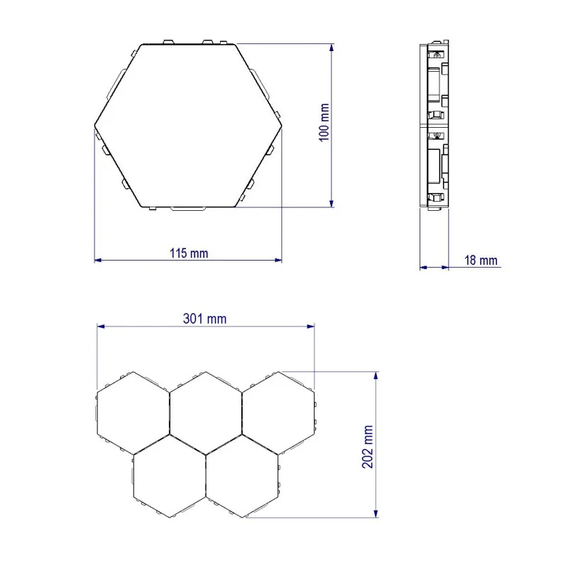 Honeycomb светодиодный квантовый настенный светильник с сенсорным выключателем DIY