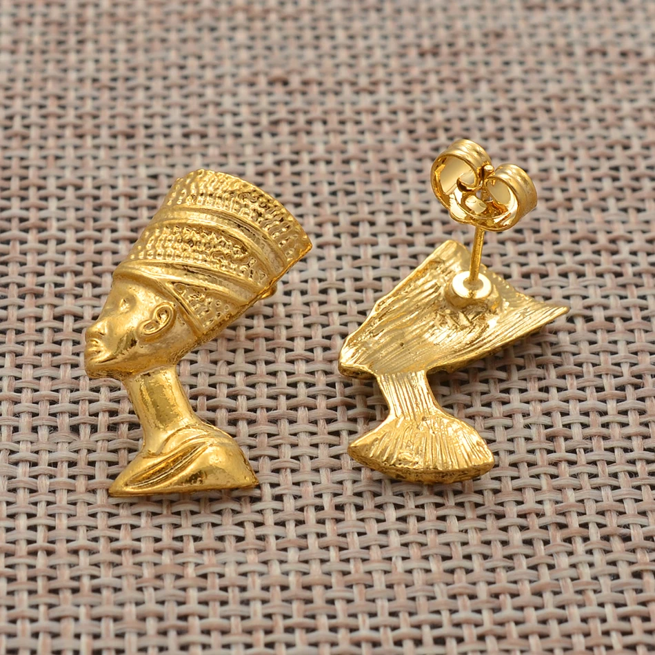 Anniyo египетская королева Nefertiti серьги-гвоздики ювелирные изделия для женщин