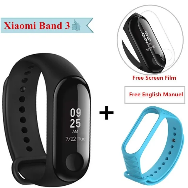 Add mint Xiaomi mi Band 3 умный Браслет Водонепроницаемый отчет о погоде mi Band 3 водонепроницаемый АОН OLED экран умный Браслет mi band 3 - Цвет: Add mint