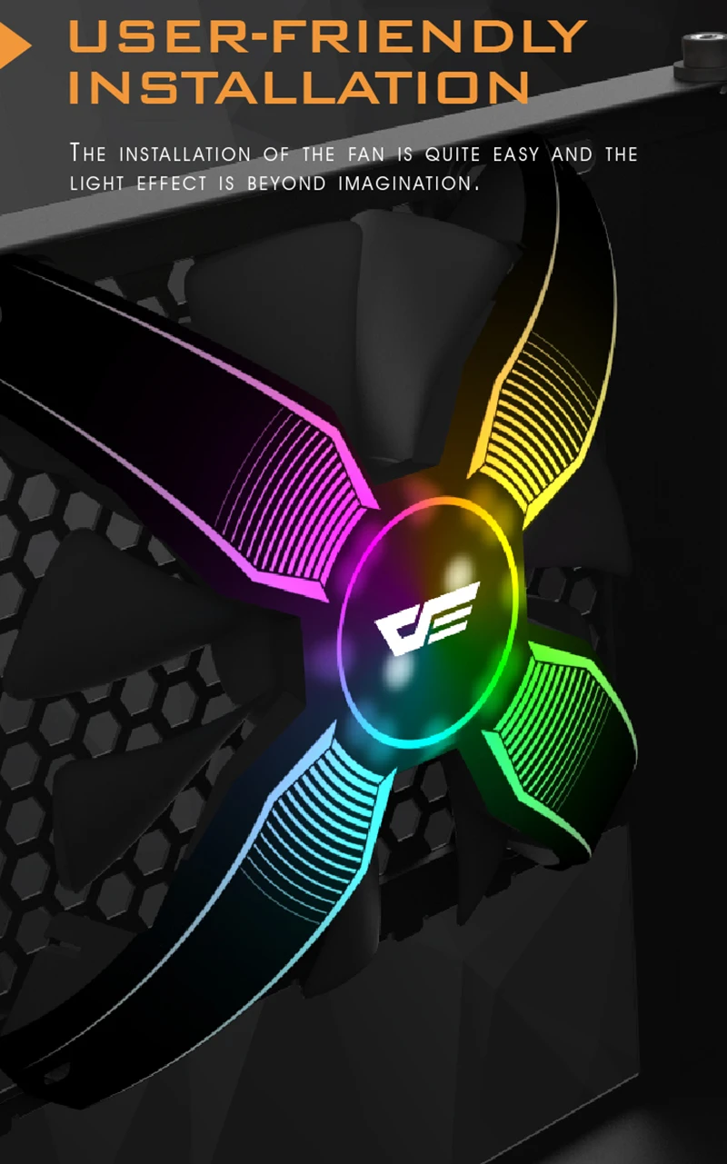 Чехол для ПК darkFlash RGB, вентилятор для настольного компьютера, ультра бесшумный, с высоким воздушным потоком, безрамный кулер, охлаждающий 12 В, 4pin, игровые вентиляторы, корпус, чехол s