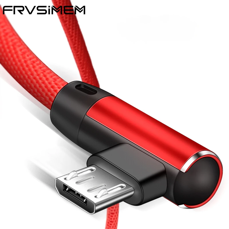 Micro USB кабель 2A быстрое зарядное устройство USB шнур 90 градусов локоть нейлон плетеный кабель для передачи данных для samsung Xiaomi huawei Honor Android телефон