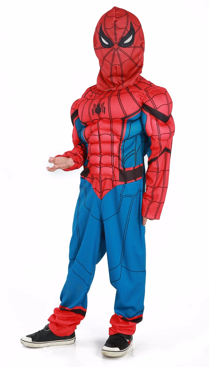 Человек паук косплей костюм для детей 3D принт спандекс Spidey боди мальчиков