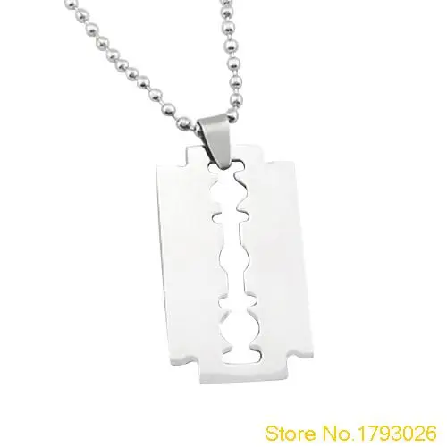 Креативная Мужская подвеска бритва из нержавеющей стали серебряное ожерелье